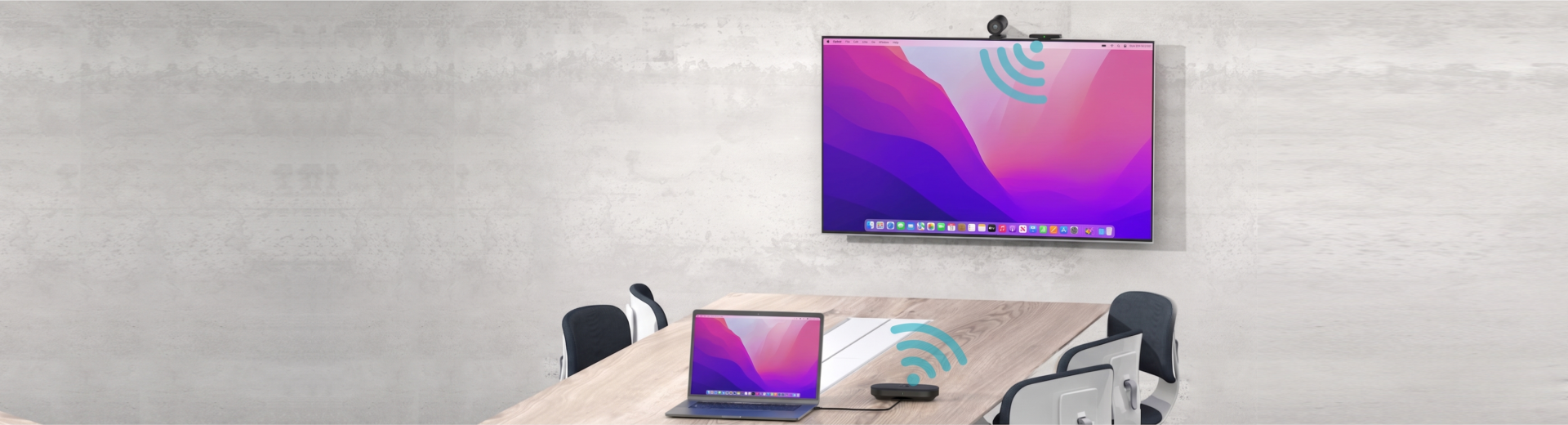 Sistema de videoconferencia inalámbrico instalado en sala de reuniones — SYSI Paraguay